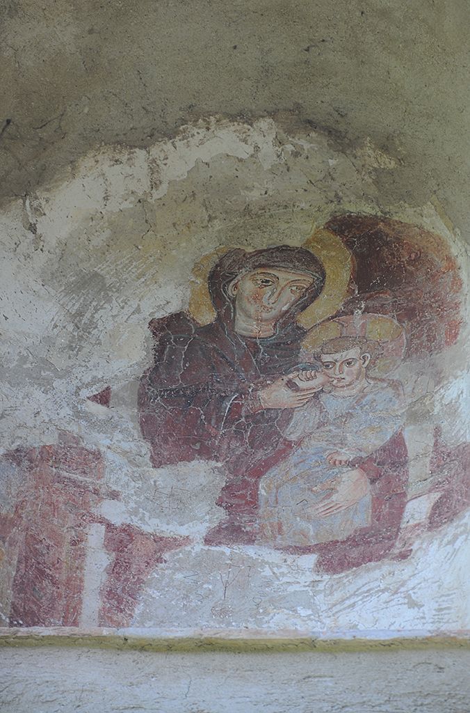 L'affresco della Madonna del latte nell'abbazia di San Giovanni in Argentella — Foto: Silvio sorcini, CC BY-SA 4.0, via Wikimedia Commons
