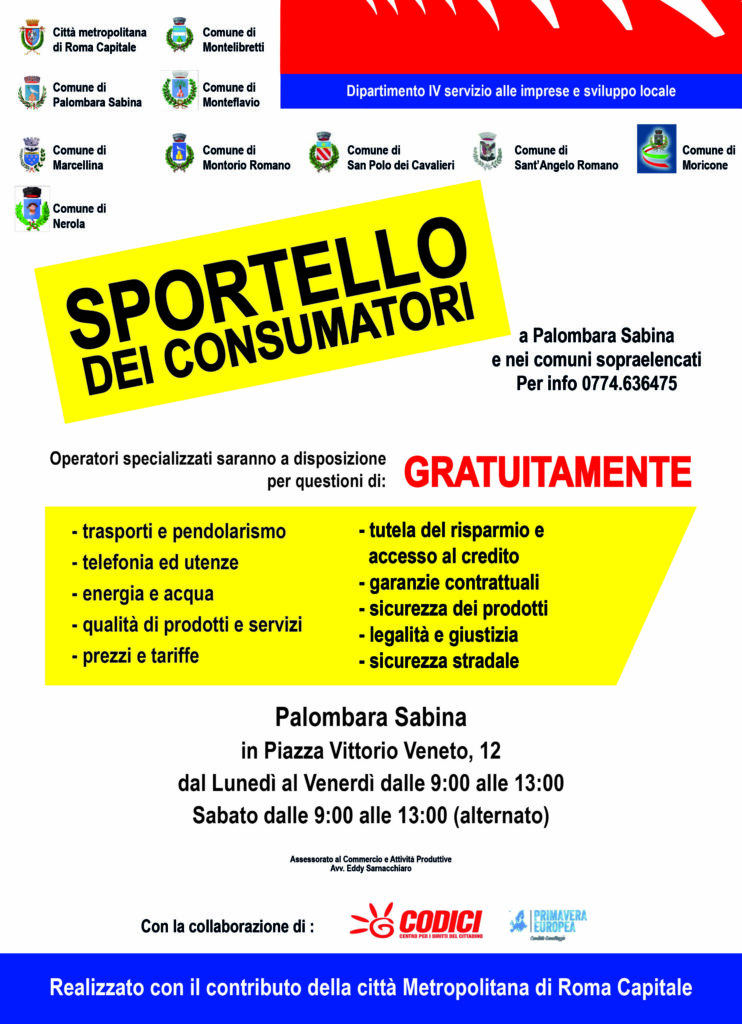 Locandina Sportello dei consumatori